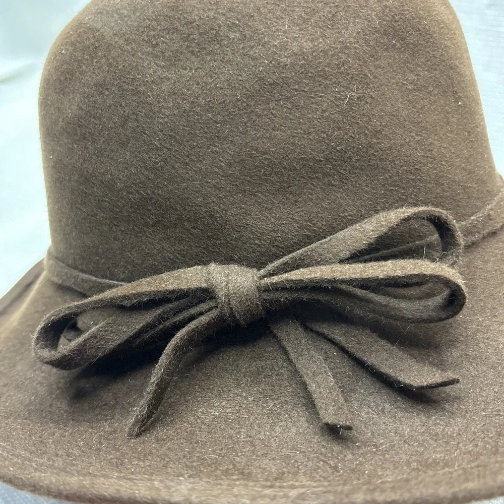 Vintage‎ 80s Hat Jeanne Marie Women's Wool Felt Brown Church Derby Kathy Retro